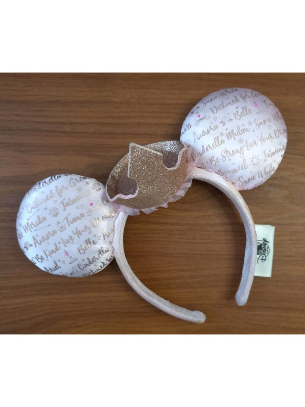 2018 Disney Parks DREAM BIG PRINCESS Minnie Mouse Ears Pink Satin Headband